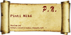 Pinti Niké névjegykártya